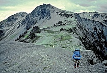 Hiker and Mountain Goat Approach